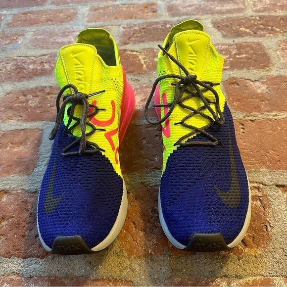 Nike Air Max 270 Flyknit Regency Purple/Grey/Volt Men’s Size 13 - Picture 1 of 15